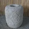 Product image 1 of the product “Balinese style high round pot, with carving - 70cm Dia., 90cm Height, Taro sand ”